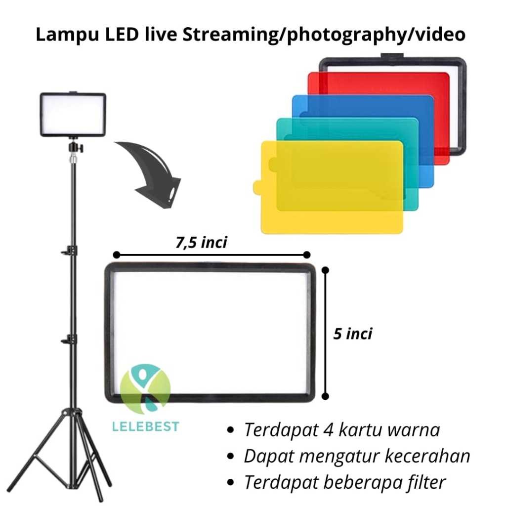 LELEBEST LED 7.5INCH OVERHEAD PHONE STAND + LED LAMPU 7.5INCH STAND HOLDER PHONE HOLDER BRACKET 360