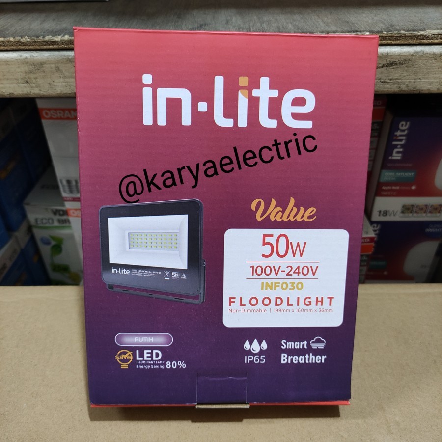 LAMPU SOROT LED IN LITE IN-LITE INF030 50WATT 50W VALUE FLOODLIGHT