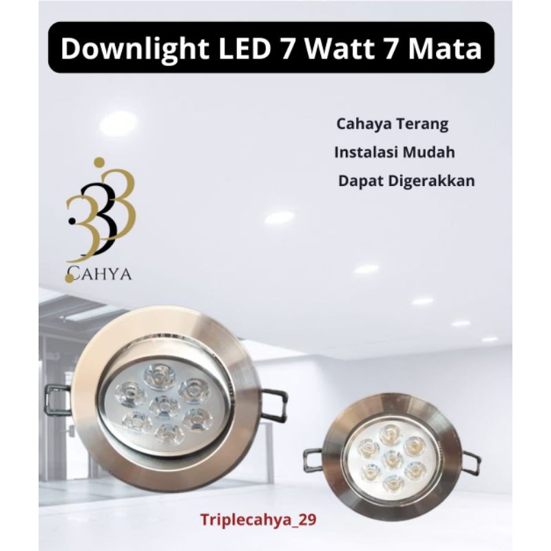 LAMPU DOWNLIGHT LED SOROT 7 WATT 7 MATA
