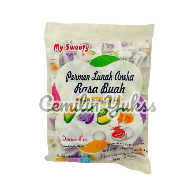 

My Sweety Permen Lunak Aneka Rasa Buah 360g ( Isi 100Pcs )
