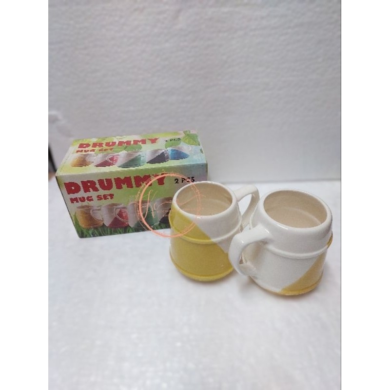 HL302 MUG SET DUMMY / VLINE / BAMBOO WHITE LINE 2pcs Mug Set Hampers TERBATAS