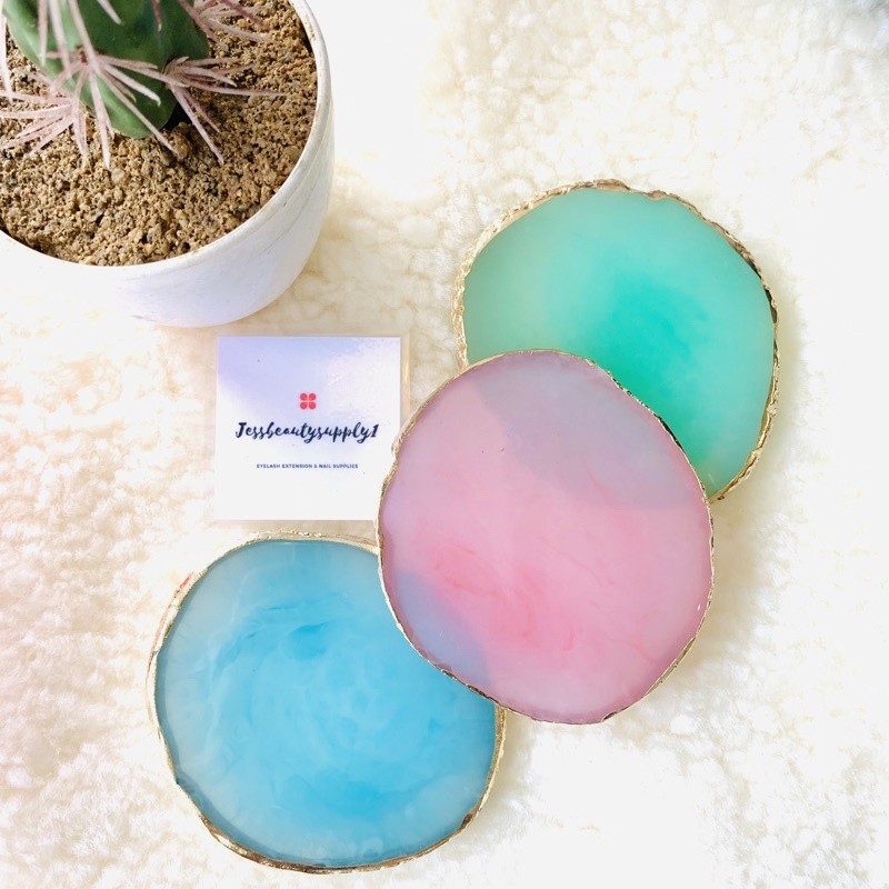 

GLASS PALLETE / PALET DISPLAY Bulat Bahan Resin Nail Color Palette Akrilik