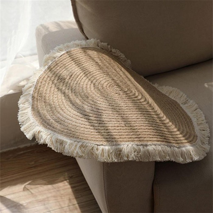 Floor Mat Useful Jute Woven Carpet Tassel Woven Carpets Floor Rug Prayer Mattress for Hotel
