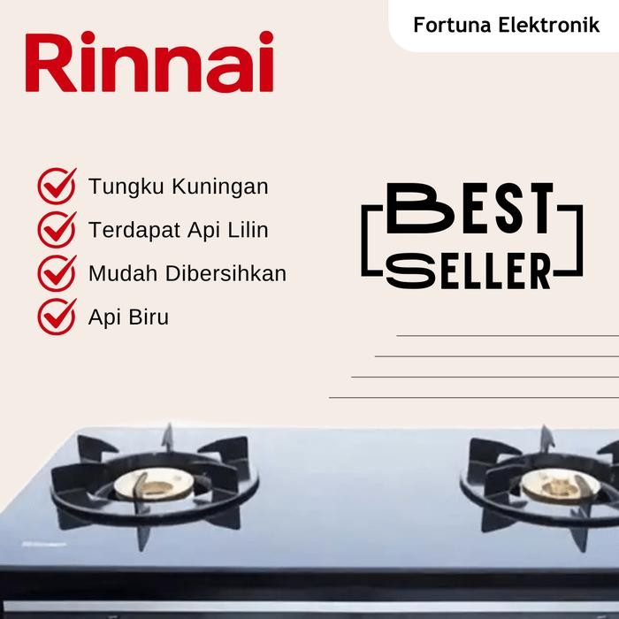 Yasa.store1 Rinnai Kompor Gas Kaca RI 712 GAB 2 Tungku Api Lilin