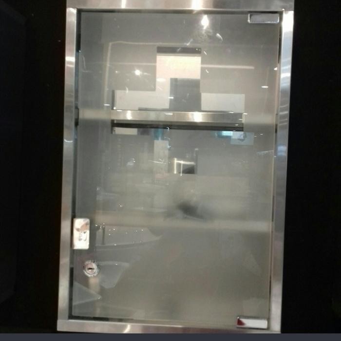 Kotak Obat P3K Kaca & Stainless Nempel Dinding