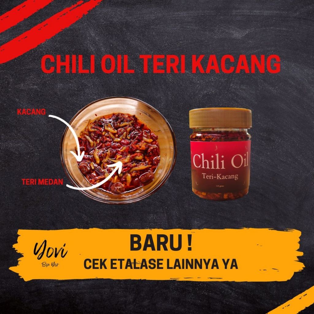 

Chili Oil Yovi / Minyak Cabai With Crunchy Garlic/Sambal,Sambel Dimsum 200gram (Vegan/Non Vegan)