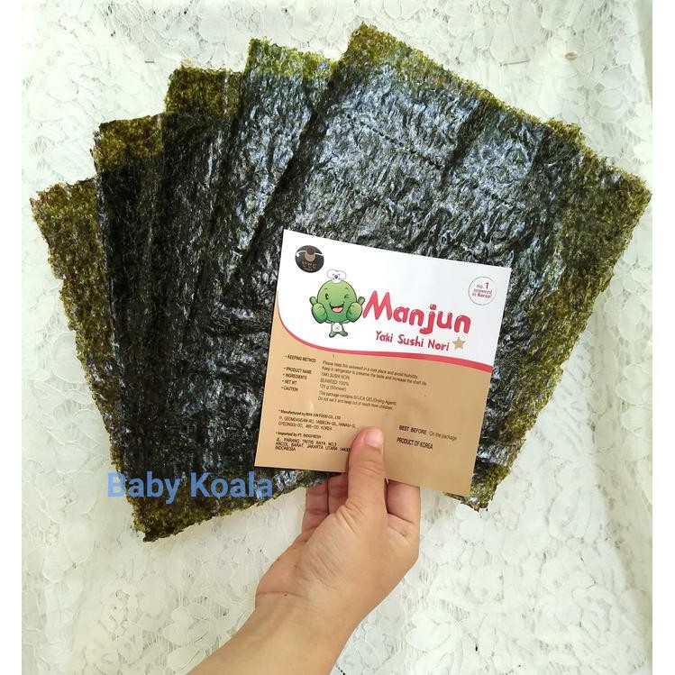 

JTTOP" NORI SUSHI HALAL 10 LEMBAR MANJUN KOREA YAKINORI LAVER SEAWEED
