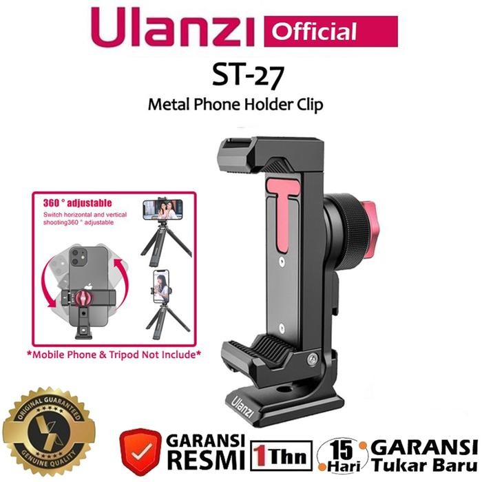 Ulanzi ST-27 Metal Smartphone Phone Holder HP Tripod Mount