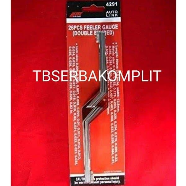 Jtc 4291 Bengkok Feeler Gauge 26 Pcs Metric Inch Double Bended Blades