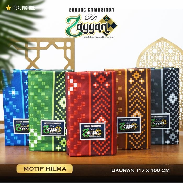 Zayyan Sarung Samarinda ASLI JUMBO ( 117 x 100 cm ) HALUS dan WANGI / Sarung Pria Muslim ( Random )