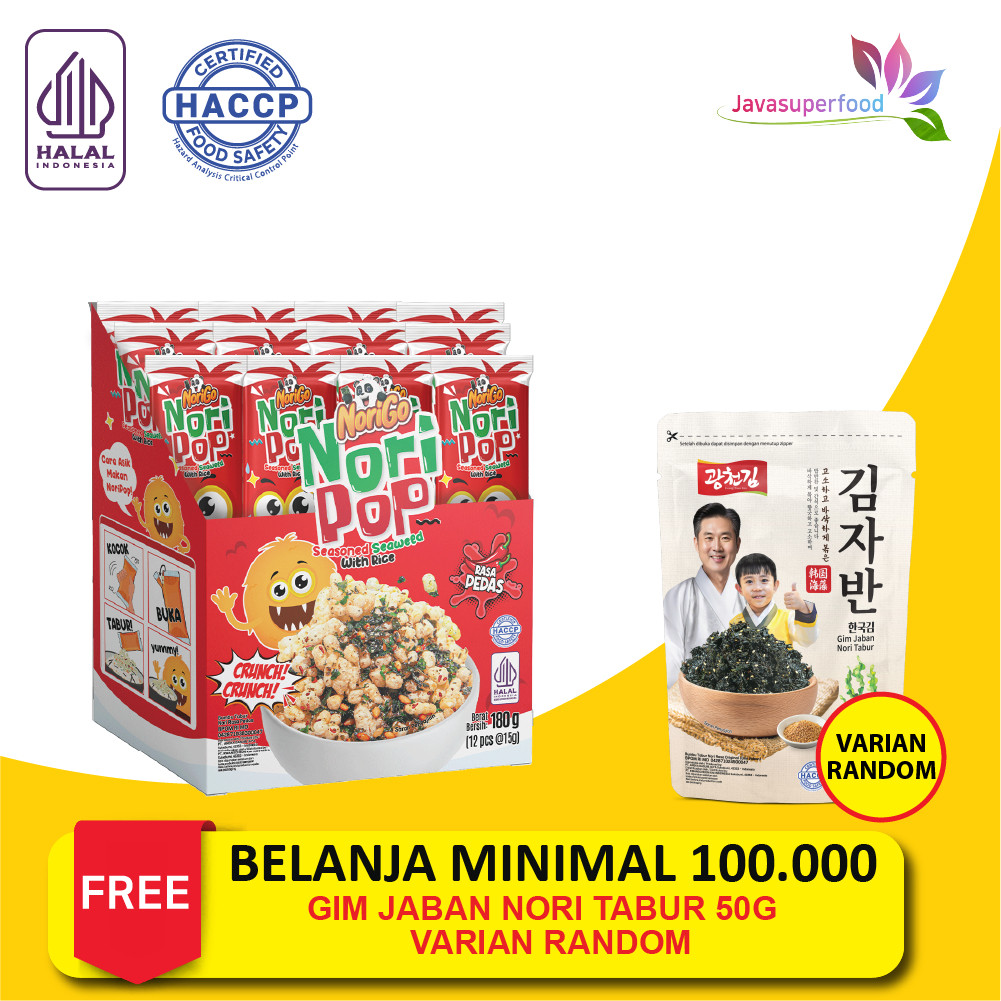 

Restokobar [Halal] Ngo N Pop Seasoned Seaweed With Rice (1 Box Isi 12 Pcs) / Snack Tabur N /