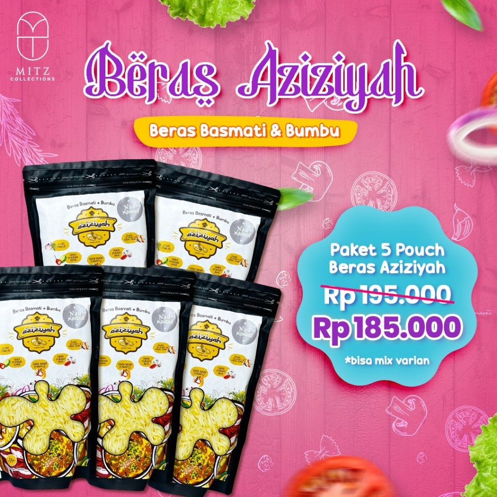 

Restokobar Paket Premium 5 Pouch Nasi Kebuli Briyani Mandhi Kabsah Bukh 300Gr Beras Basmati Bumbu
