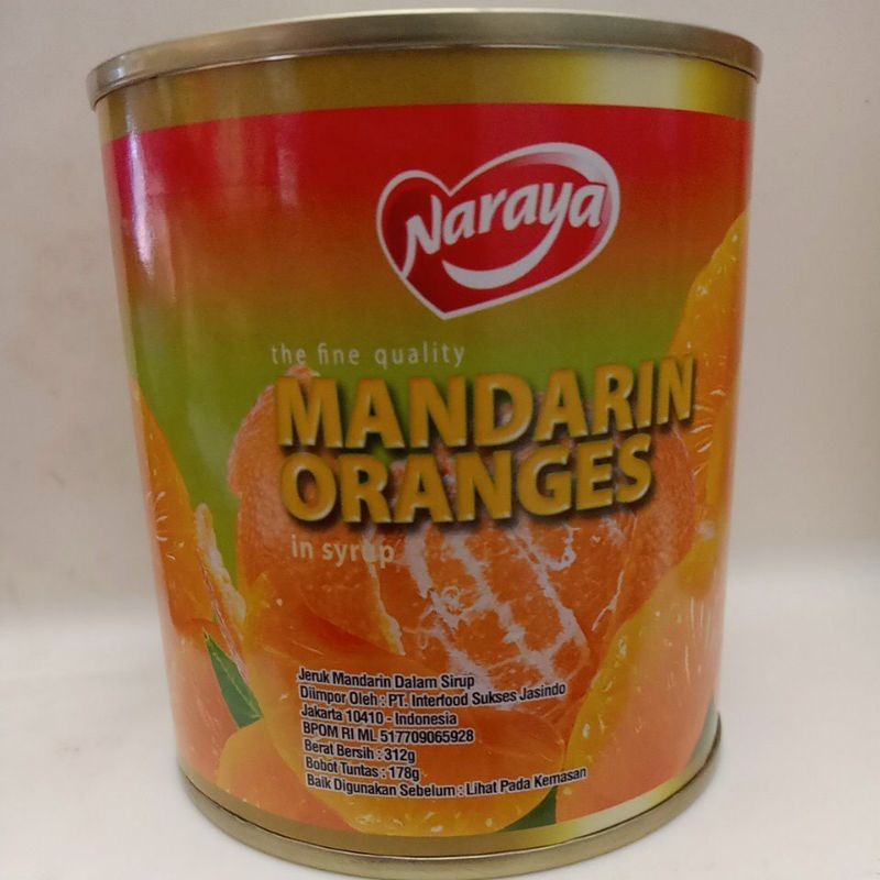 

Sega Tungtung Naraya Jeruk Kaleng / Jeruk Mandarin Orange 312Gr