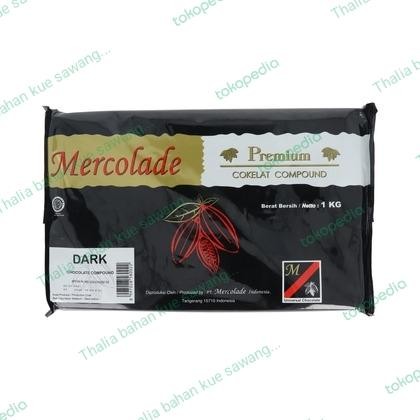 

SALE PROMO MERCOLADE COMPOUND PREMIUM DARK 1KG X 1 PCS, COKLAT BLOK MUDAH DILUMER READYY