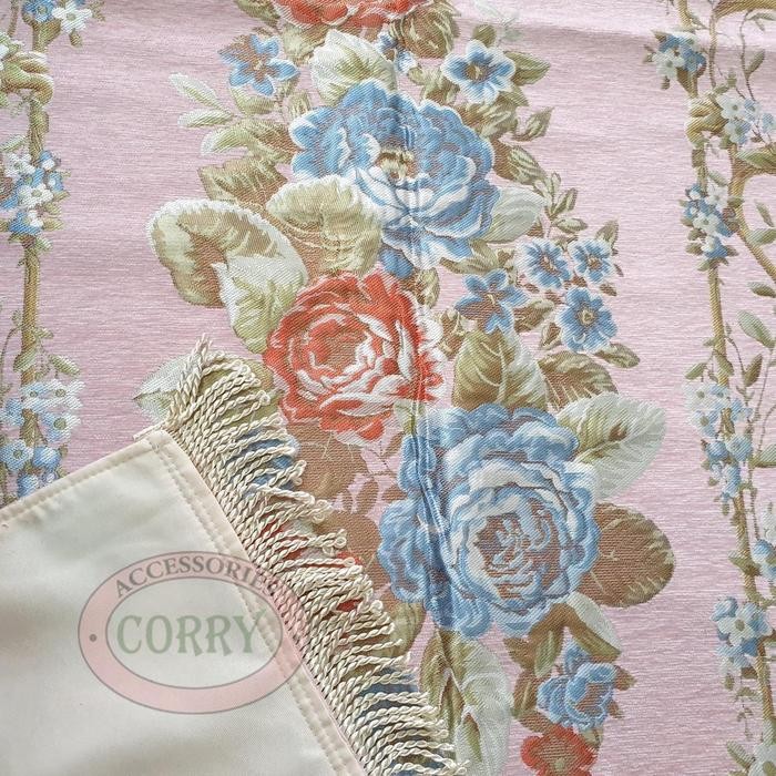 Sajadah Turki Bunga Pink 120 X 70 Cm Tebal Premium Turky Silk Satin Bordir Dewasa