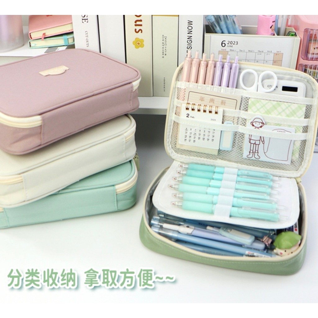 

TXS26 PEN PENCIL CASE KOTAK TEMPAT PENSIL JUMBO YESCHOLAR MACARON COLOR MKT