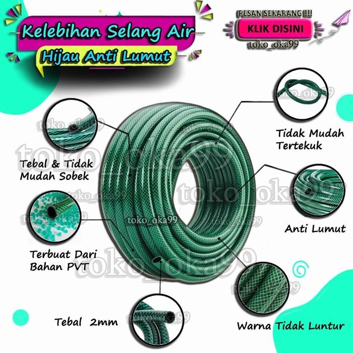 Terbaru Ssbo Selang Air Benang Permeter, Selang Taman Hijau Anti Lumut, Selang Air 50-100 Meter