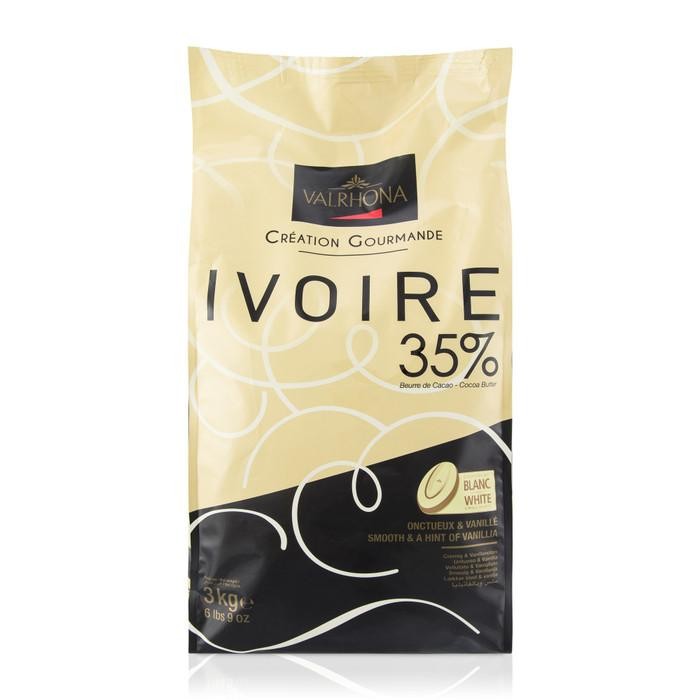 

Valrhona Ivoire White Chocolate Couverture Coklat Coin Putih 250Gr