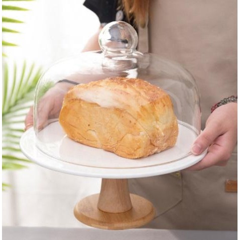 

Tempat Cake Tutup Kaca / Cake Stand Glass / Cake Tray Kaca Import