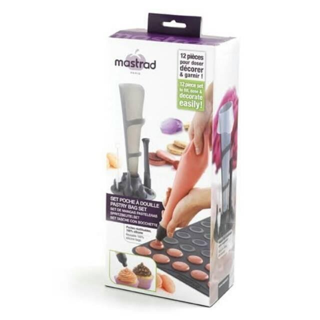

Mastrad Pastry Bag Set 1000 Ml Dan 500 Ml Silicone Piping Bag Kerucut