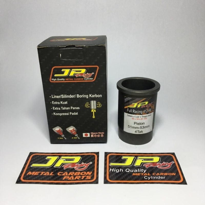 JP RACING Liner carbon utk piston 51-53 mm bahan FULL carbon 412 hv ORIGINAL GENUINE ASLI JPLiner