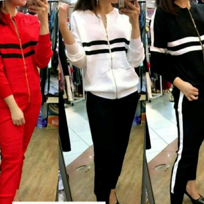 PREMIUM set wanita/set jaket celana/training/set santai /baju olahraga/senam