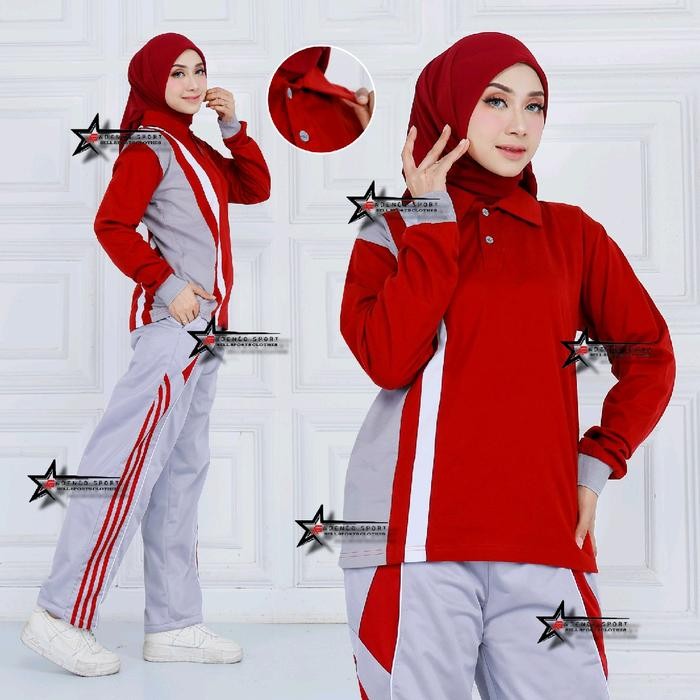 PREMIUM Setelan Kaos Training Olahraga senam Wanita Lengan Panjang / Seragam olahraga / Setelan Baju
