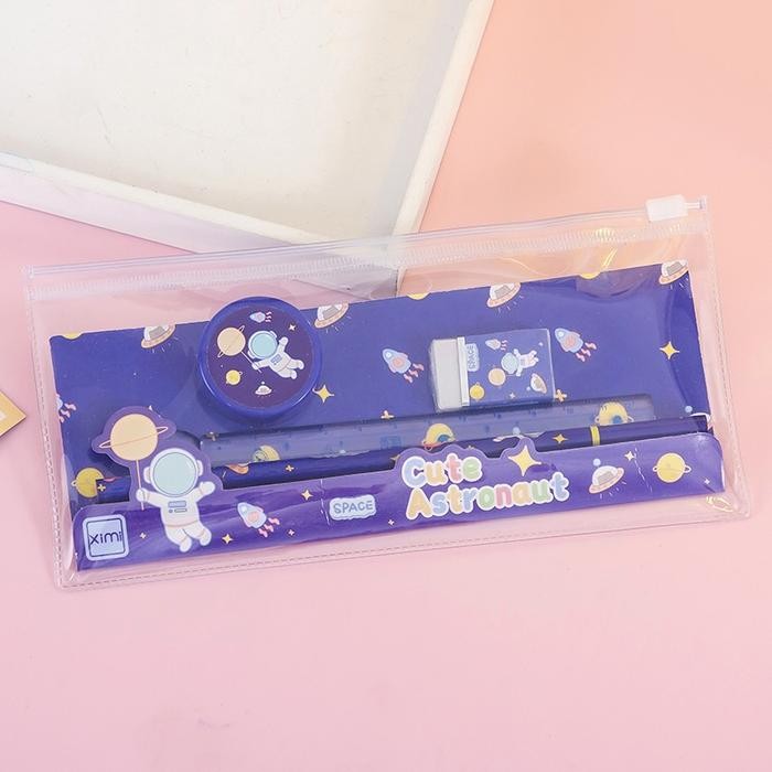 

Mmm-Bundling 1Pcs 4Pcsmix Alat Tulis Set Mini Anak Sekolah Penghapus Penggaris Pensil Serutan