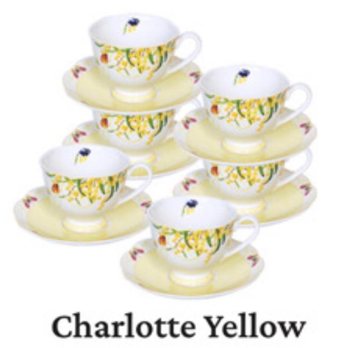 Saint James Coffee / Teacup Set 12Pc Arlotte Yellow Cangkir Teaware