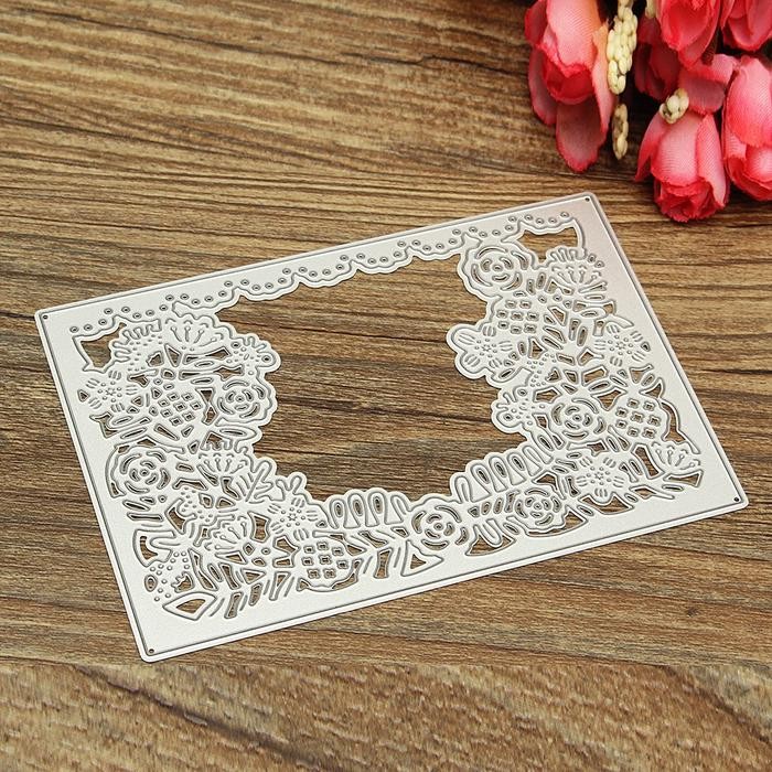 

4Pcs Stensil Cutting Dies Frame Hollow Untuk Scrapbook