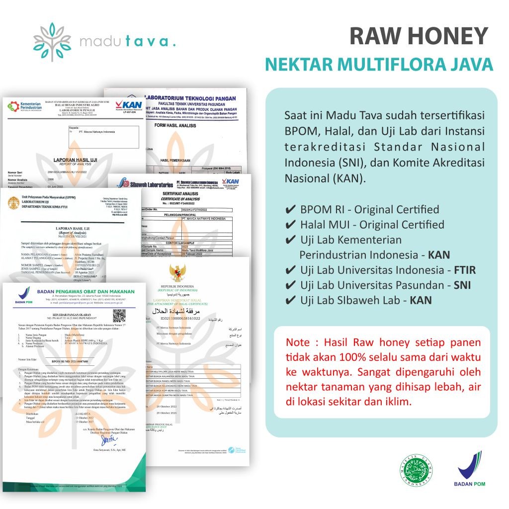 

Madu Murni Asli Tava Nektar Multiflora Java 1kg Grade A 100% Alami Pure Natural Raw Honey