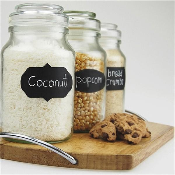 

36Pcs Stiker Bentuk Papan Tulis Untuk Label Toples Dapur