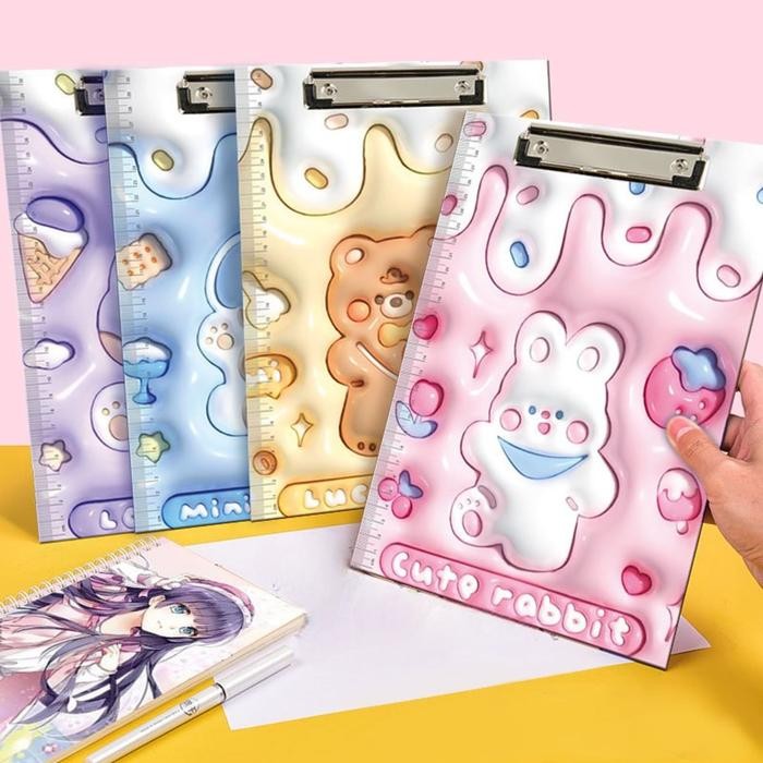 

Ready JT COD (YBL) Papan Jalan Motif Kartun Karakter 3D Papan Ujian A4 Clipboard Ujian Papan Tulis