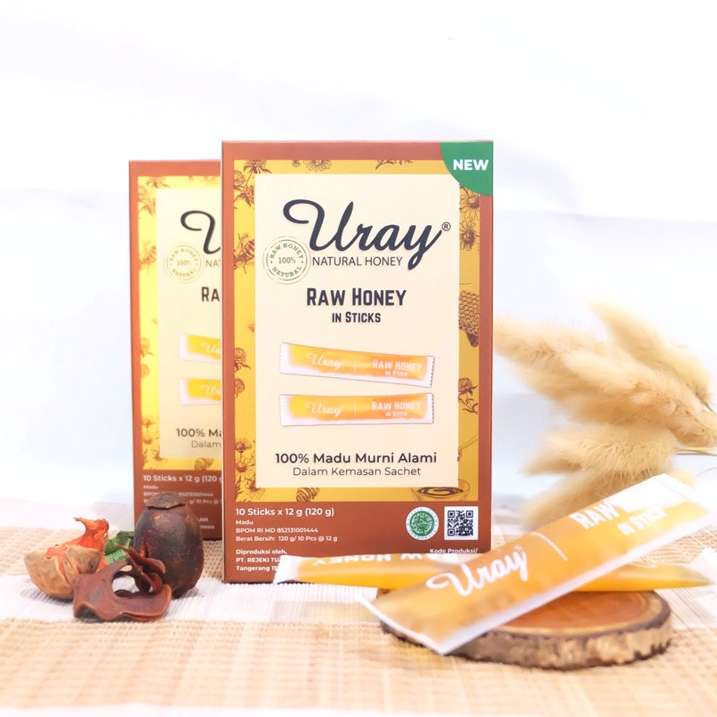 

Madu Uray Honey Box Stick Sachet ASLI Murni GINGER Madu Hutan 120 gram