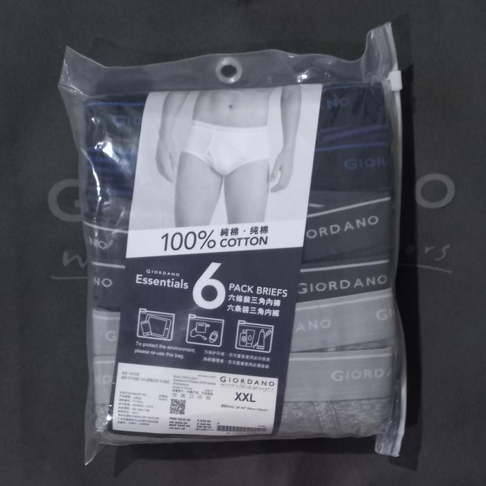Celana Dalam Pria 1 Pack / 6 Pcs Giordano Original ( Warna Random ) Terlaris