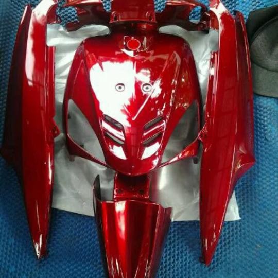 Cover Body Bodi Halus Mio Sporty Merah Marun Ready