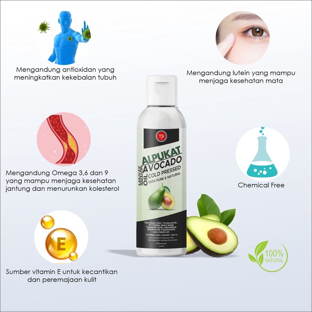 

Minyak Alpukat Avocado Oil TSb 100ml Cold Pressed Refined Food Grade