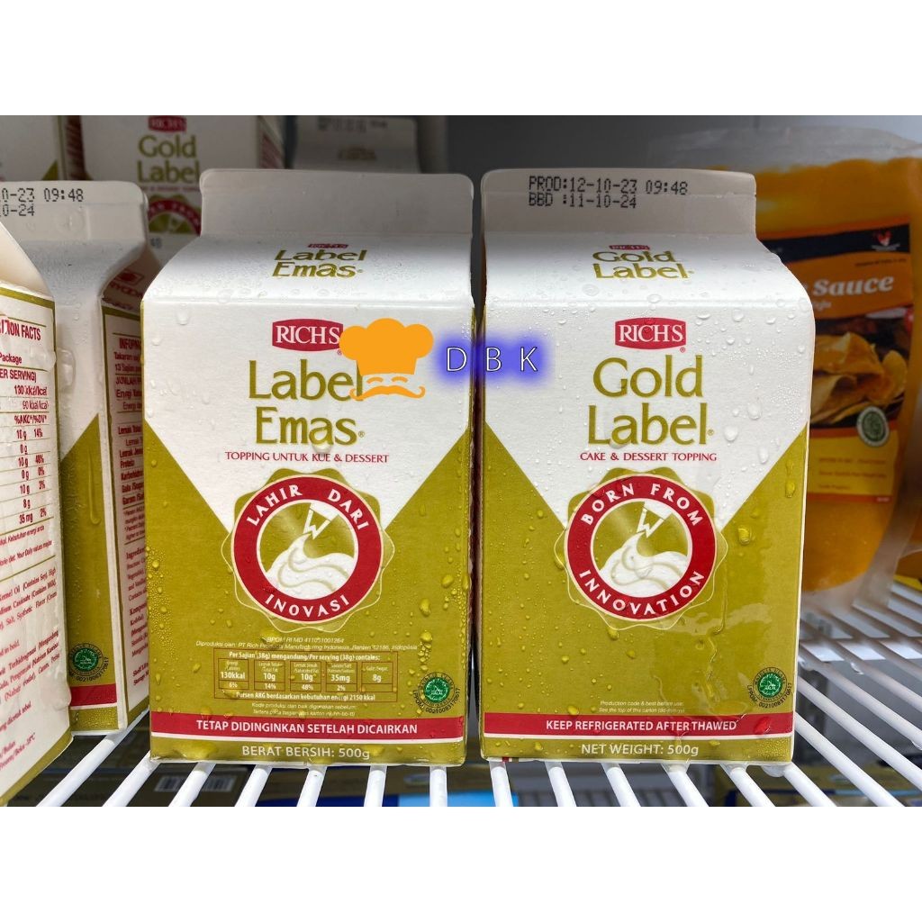 

rich's label whip cream gold 500gr