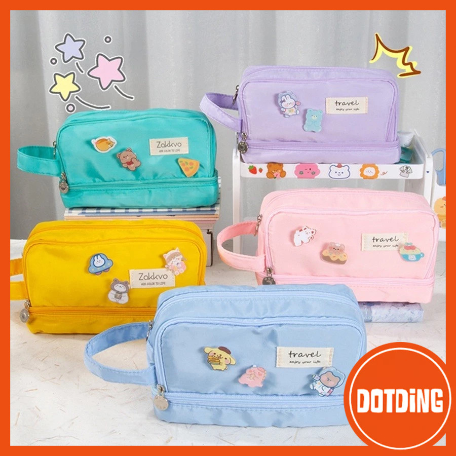 

Meriyah Storee - [COD] Kotak Pensil Kapasitas Besar 5 Lapis Kawaii Dengan 3 Bros Tempat Pensil
