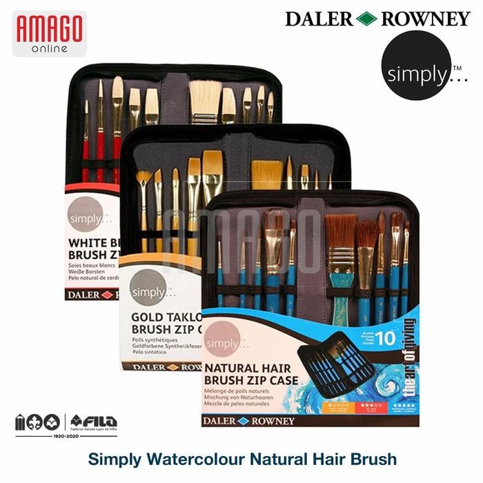 

Daler-Rowney - Simply Watercolour Natural Brush Set 10 Pcs - 216910110 #Gratisongkir