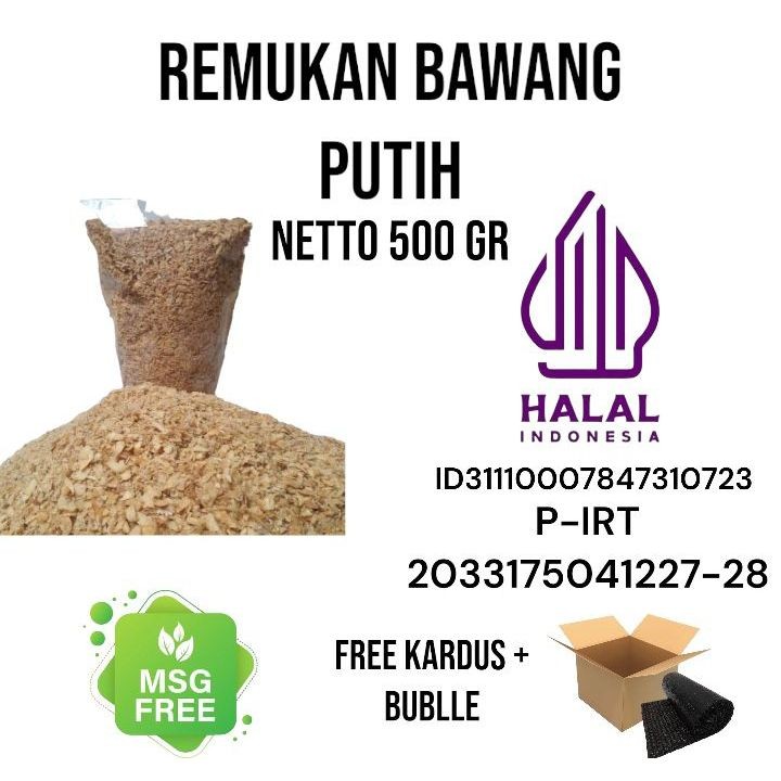 

Remukan/ayakan bawang putih goreng 500 gr