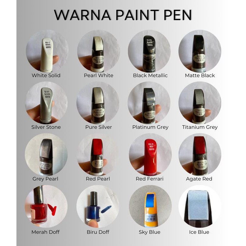 Spidol baret / cat anti baret penghilang goresan mobil motor original warna hitam metalik dan doff /