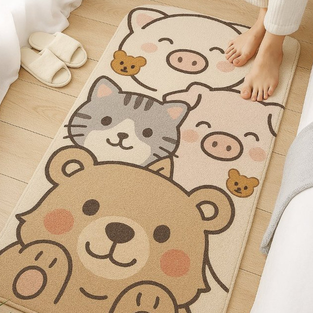 Finacel1 Uni Home - Karpet Keset Import Bulu Aesthetic Karpet Cashmere Keset Kaki Kamar Mandi Anti