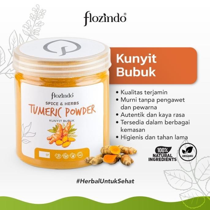 

Terlaris Flozindo Tumeric Powder / Kunyit Bubuk Organik