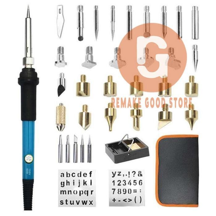 

TERMURAH Solder Alat Lukis Bakar Wood Burning Pen Pyrography 37 Set - A59276