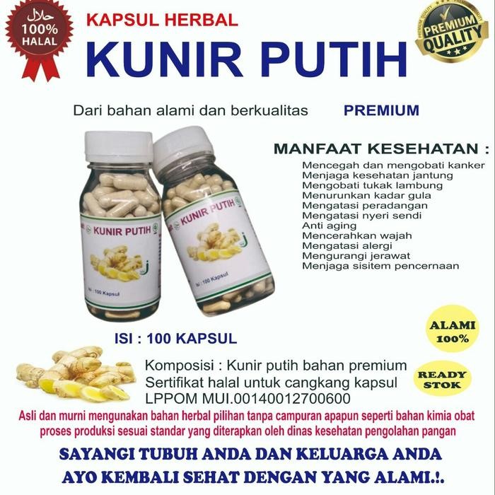 

Terlaris Kunir Putih Isi 100,,Anti Kanker Serfik/Rahim
