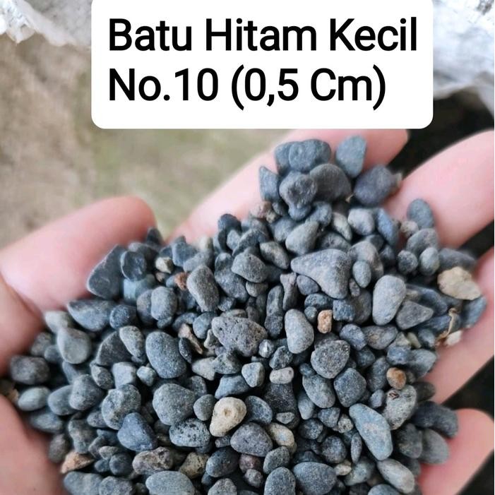 Batu alam hitam 1 kg ukuran kecil, batu koral hitam abu hiasan taman dan halaman rumah, batu