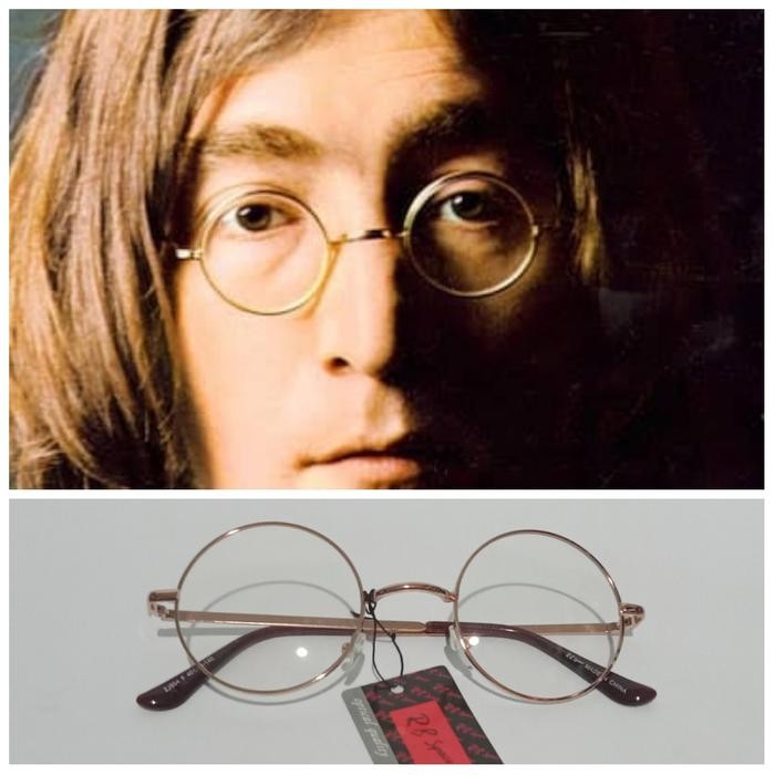 Kacamata bergaya John Lennon kaca mata bulat fashion The Beatles unik murah
