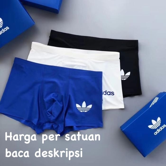 PENAWARAN SPESIAL CELANA DALAM BOXER PRIA ADIDAS BAHAN KATUN SUTERA - PER PCS UNDERWEAR AQS