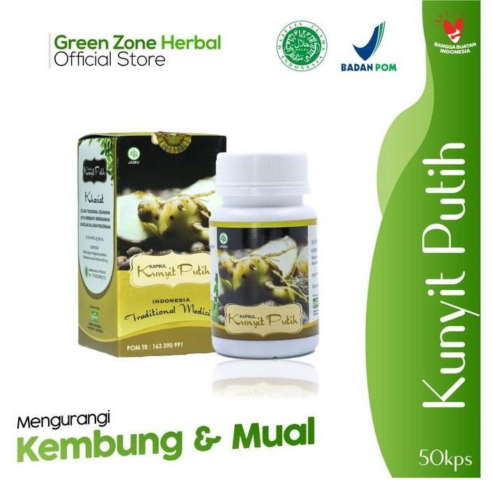 

Terlaris Kunyit Putih Kapsul Herbal Kunyit Putih Green Zone Original 100%